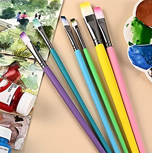 FLOYINM 24 adet Naylon Saç Ahşap Saplı Suluboya boya fırçaları Kalem Kazıyıcı ovma fırçası Seti DIY Yağ Akrilik Resim
