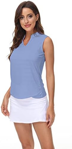 TrendiMax kadın 2 Paket golf gömlekleri Kolsuz V Boyun Tenis POLO GÖMLEK Hızlı Kuru Atletik Egzersiz Tankı Üstleri