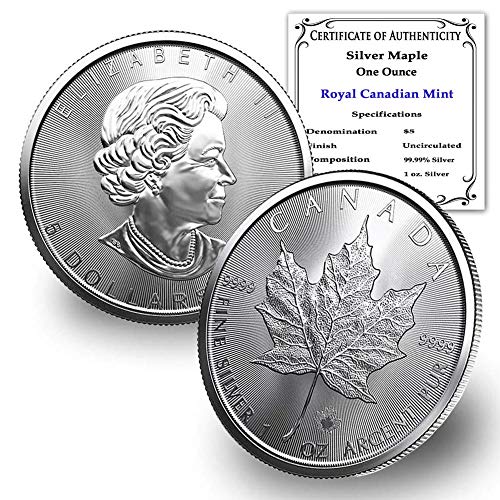 2021 CA 1 oz Gümüş Kanada Akçaağaç Yaprağı Sikke Parlak Dolaşımsız Orijinallik Sertifikamızla $ 5 BU