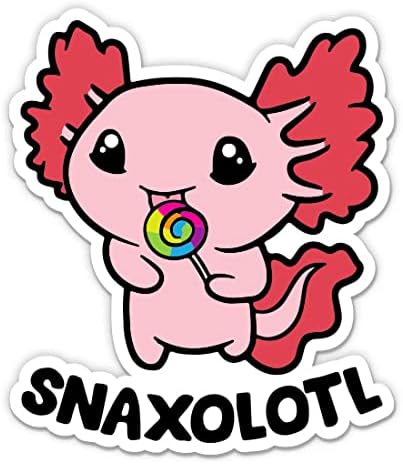Snaxolotl Komik Axolotl Sticker-3 laptop etiketi - Su Geçirmez Vinil Araba, Telefon, Su Şişesi-Axolotl Çıkartması