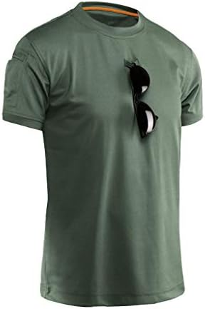 Erkek Gevşek Taktik Kısa Kollu Elastik Hızlı Kuru Eğitim T-Shirt Fonksiyonel Tops
