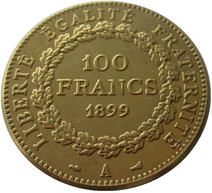100 Frank 1878-1906 İsteğe Bağlı Fransız Frangı Dış Kopya Altın Kaplama hatıra parası