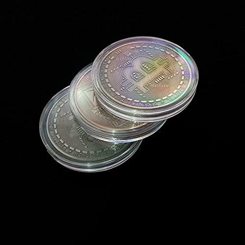 3 Adet hatıra parası Altın Kaplama Gümüş Sikke Bitcoin Bitcoin Sanal Cryptocurrency 2021 Sınırlı Sayıda Koleksiyon