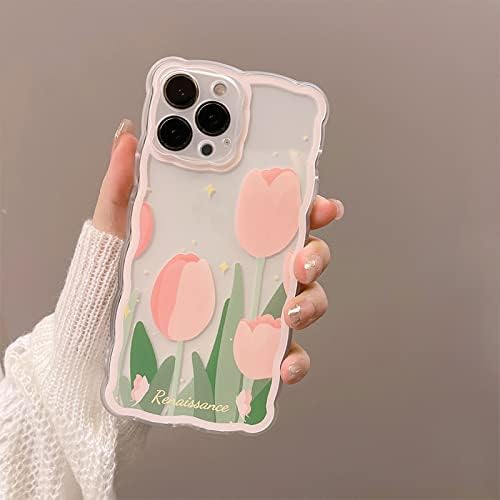 Ownest Uyumlu iPhone 13 Pro Max Kılıf 6.7 İnç Çiçek Sevimli Çilek Dantel Tasarım Kızlar için Kadın TPU Koruyucu İnce
