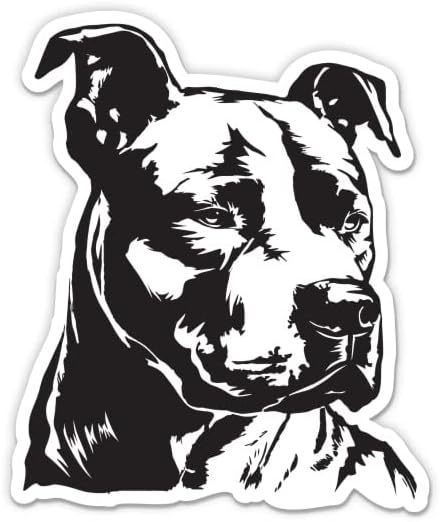 Pitbull Sticker-3 laptop etiketi - Araba, Telefon, Su Şişesi için Su Geçirmez Vinil - Köpek Çıkartması