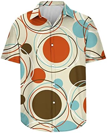 Erkekler havai gömleği Geometrik Baskı düğmeli Gömlek Kısa Kollu Plaj Üstleri açık spor tişörtler Yaz Beachwear
