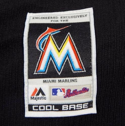 2014-16 Miami Marlins Edgar Olmos 26 Oyun Kullanılmış Siyah Forma ST BP 50 DP18461 - Oyun Kullanılmış MLB Formaları