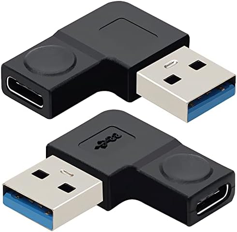 GELRHONR 90 Derece USB-USB C Adaptörü, Dik Açılı USB A Erkek - C Tipi Dişi Konnektör Tek yönlü Tarafları Destekler