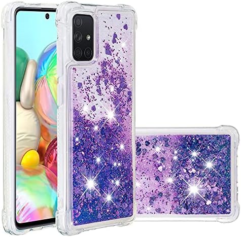 Telefon Kılıfı Kapak Glitter Kılıf Samsung Galaxy A71 ile uyumlu Kılıf Kadın Kızlarla uyumlu Girly Sparkle Sıvı Lüks
