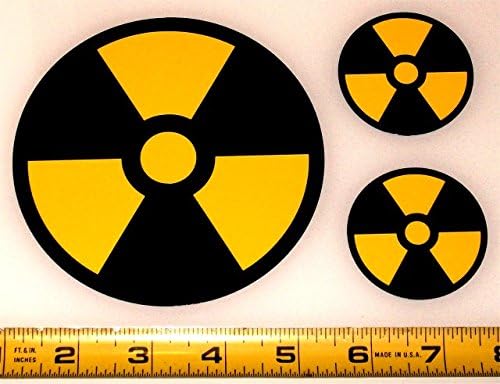 Radyasyon Sembolü-Siyah Vinil Çıkartmalarda 3 HQ 2 Renkli Parlak Sarı Set!