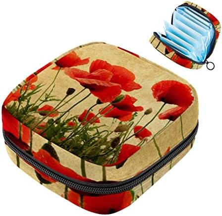 Sıhhi Peçete saklama çantası, Makyaj Çantası, Tampon Çanta, Ped Kılıfı, Adet Fincan Çanta, Vintage Çiçek Lale Bitki