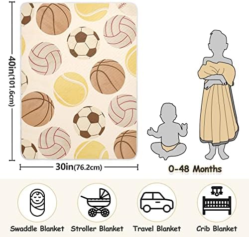 Spor Topları Unisex Kabarık Bebek Battaniyesi Beşik Yürümeye Başlayan Battaniye Kreş için Kalın ve Yumuşak Malzeme