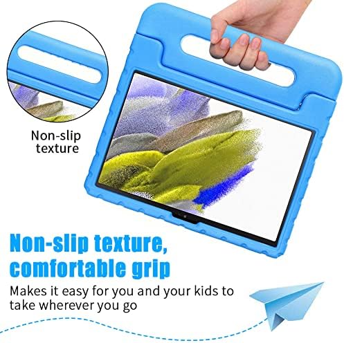 Çocuklar Samsung kılıfı Galaxy Tab A8 10.5 inç 2022 (SM-X200/X205/X207) tutamak Darbeye Dayanıklı tablet kılıfı, Mavi