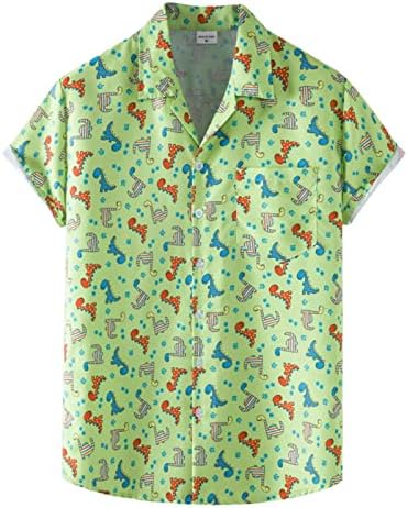 Erkekler için gömlek, Erkek Hawaiian Cepli gömlek Erkek Çiçek Gömlek Kısa Kollu Düğme Aşağı Plaj Aloha Gömlek