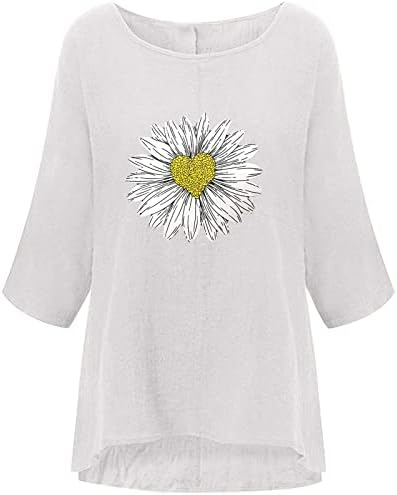Bayan Giyim 3/4 Kollu Crewneck Grafik Capri Bluz Gömlek Sonbahar Yaz Gömlek Kadınlar için K3 K3
