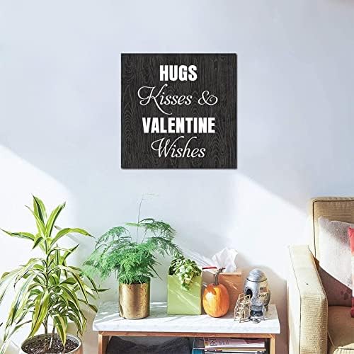 Tollyee Ahşap Işareti Söyleyerek Hugs Öpücükler Ve Sevgililer Dilek Çiftlik Evi Rustik Duvar Sanatı İncil Alıntı Ahşap