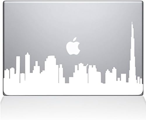 Çıkartma Guru 2302-MAC-13A-W Dubai Şehir Silüeti Çıkartması vinil yapışkan, Beyaz, 13 MacBook Air