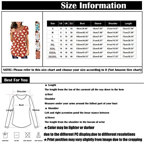 ADHOWBEW Paskalya Gömlek Kadınlar için Artı Boyutu Şık Rahat V Boyun Kısa Kollu Gömlek Komik Tavşan Grafik Tees Paskalya