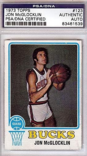 Jon McGlocklin İmzalı 1973 Topps Kartı 123 Milwaukee Bucks PSA / DNA 83461539-Basketbol İmzalı Kartlar