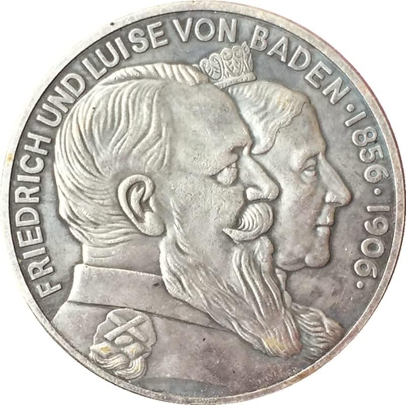 1906 Alman Paraları Bakır Gümüş Kaplama Antika Paralar Paraları el sanatları Koleksiyonu blowable