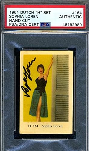 Sophia Loren PSA DNA Sertifikası 1950'lerin Hollanda Ticaret Kartı İmzasını İmzaladı