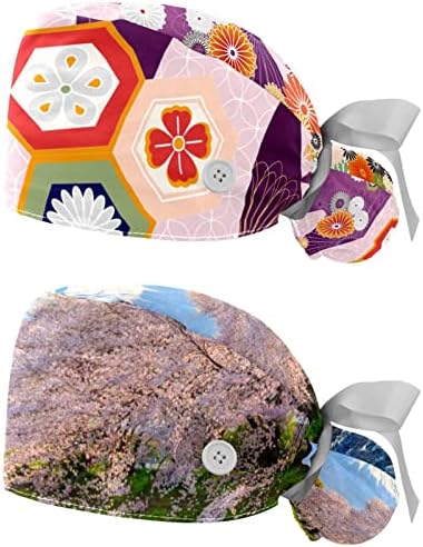 2 Adet Suluboya Japon Kiraz Çiçekleri Çiçeği Düğmesi Fırçalama Kap Çalışma Şapka Bir Boyut Çok Renkli