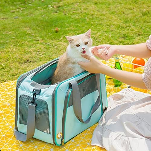 WSSBK Taşınabilir Pet Kedi Köpek Sırt Çantası Nefes Kedi Taşıma Çantası Taşıma Kediler için Küçük Köpek (Renk: Yeşil)