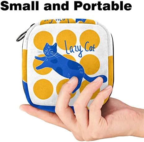 Sıhhi Peçeteler için Sarı Çanta ile mavi Kedi, Regl Kupası Kılıfı Hemşirelik Ped Tutucu Kadınlar Genç Kızlar için,