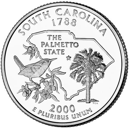 2000 P BU Güney Carolina Eyalet Mahallesi Seçimi Dolaşımsız ABD Darphanesi