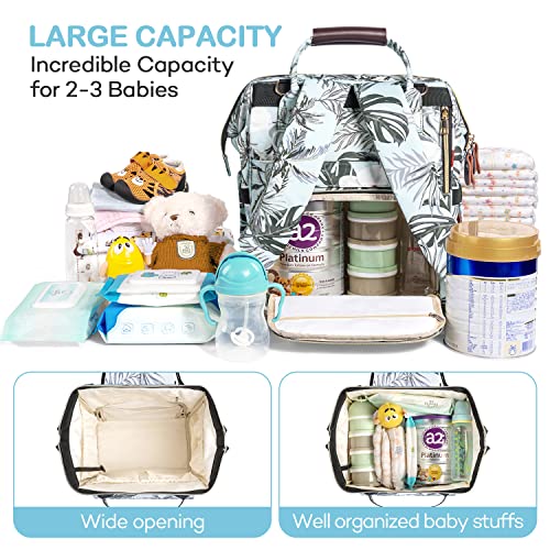 LitBear Bebek Bezi çantası Sırt Çantası, Büyük Kapasiteli Çok Fonksiyonlu Bebek Bezi Çantası, Su Geçirmez Bebek Çantası