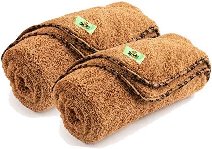 SCRUBİT Evcil 2 Paket Polar köpek battaniyesi-Yumuşak ve Sıcak Pet Atmak Battaniye, Kabarık Pençe Baskı Yatak / kanepe