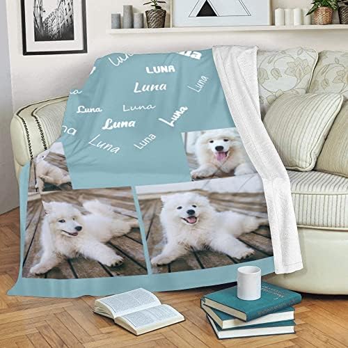 Özel köpek battaniyesi üzerinde Köpekler Adı ile Kişiselleştirilmiş Battaniyeler Evcil Kediler At Fotoğraf 50X60