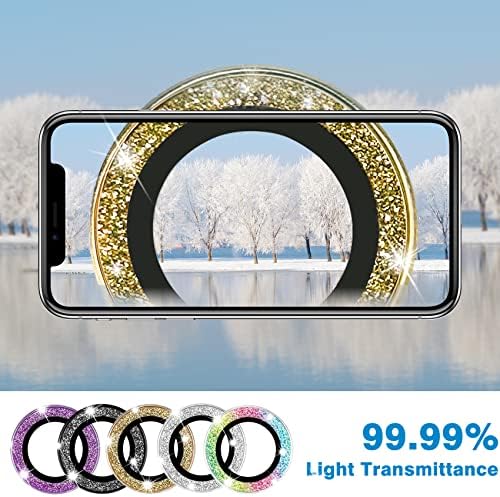 Iphone 14 Pro ve iPhone 14 Pro Max Kamera Lens Koruyucu için Hsefo, Bling Glitter Elmas Lens Kapağı 9H Temperli Cam