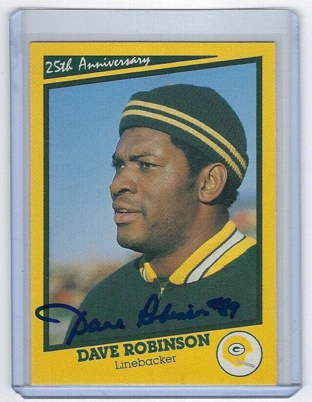 PACKERS Dave Robinson imzalı kart SB I Anniv 13 OTOMATİK İmzalı Green Bay HOF-NFL İmzalı Futbol Kartları