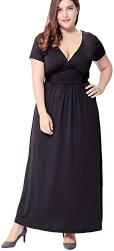 Fragarn Yazlık Elbiseler 2023, Kadın Artı Boyutu Baskı Kısa Kollu Moda V Yaka Moda Blakeless Elbise