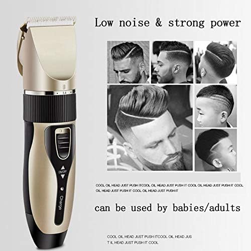 LSJZZ Elektrikli Saç Kesme Makinesi, çok fonksiyonlu USB Şarj Akülü Dilsiz Saç Kesme Makinesi 4 Tarak Keskin Bıçaklar