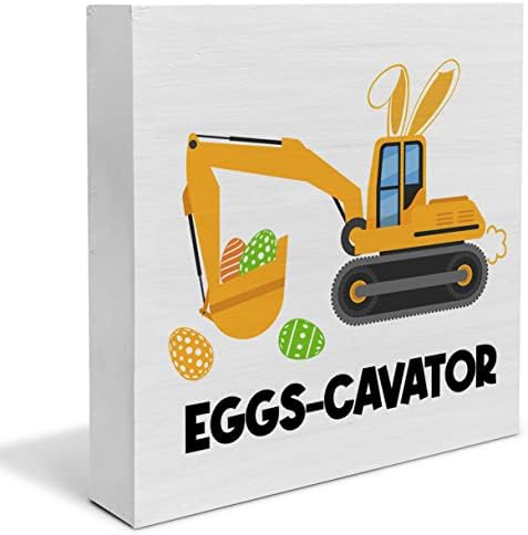 Ülke Rustik Paskalya Ahşap kutu işareti Dekor Masa İşareti Paskalya Yumurtaları-cavator Ahşap Kutu Blok İşareti Çocuk