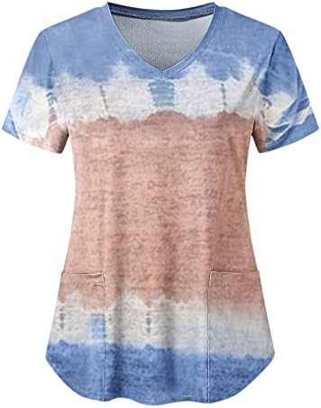 Sonbahar Yaz V Boyun Bluz Kızlar 2023 Giyim Kısa Kollu Grafik Ofis Fırçalama Bluz T Shirt Kadın 5D 5D